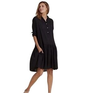 Grayson Frank & Eileen Change Maker Mini Shirt Dress Long Sleeve Black Size 2 S